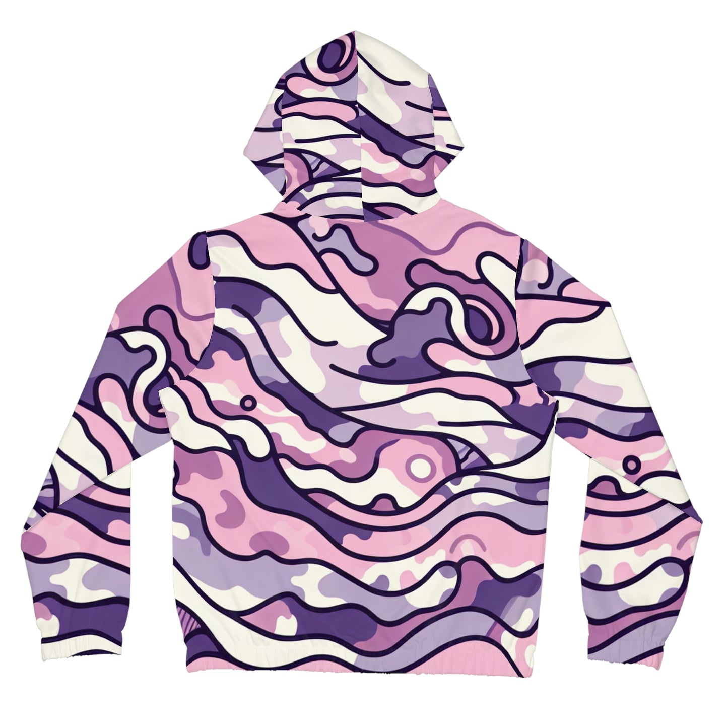 Stylish Women's Wave Camo Hoodie in Pink and Purple