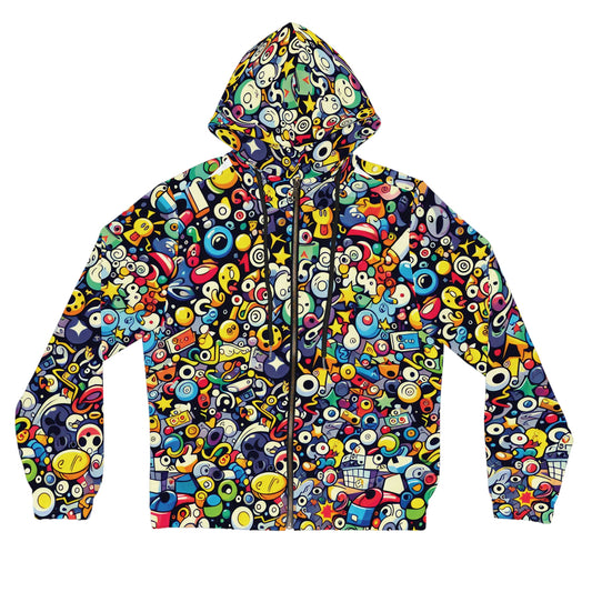 Whimsical Cartoon Chaos Hoodie for Women