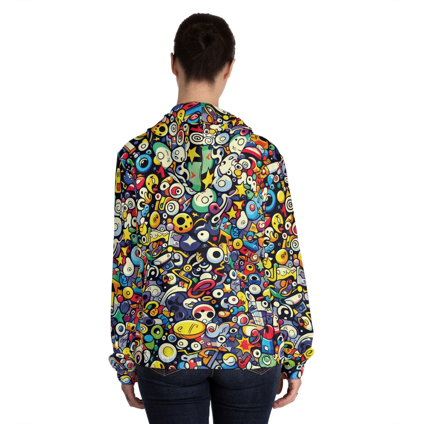 Whimsical Cartoon Chaos Hoodie for Women